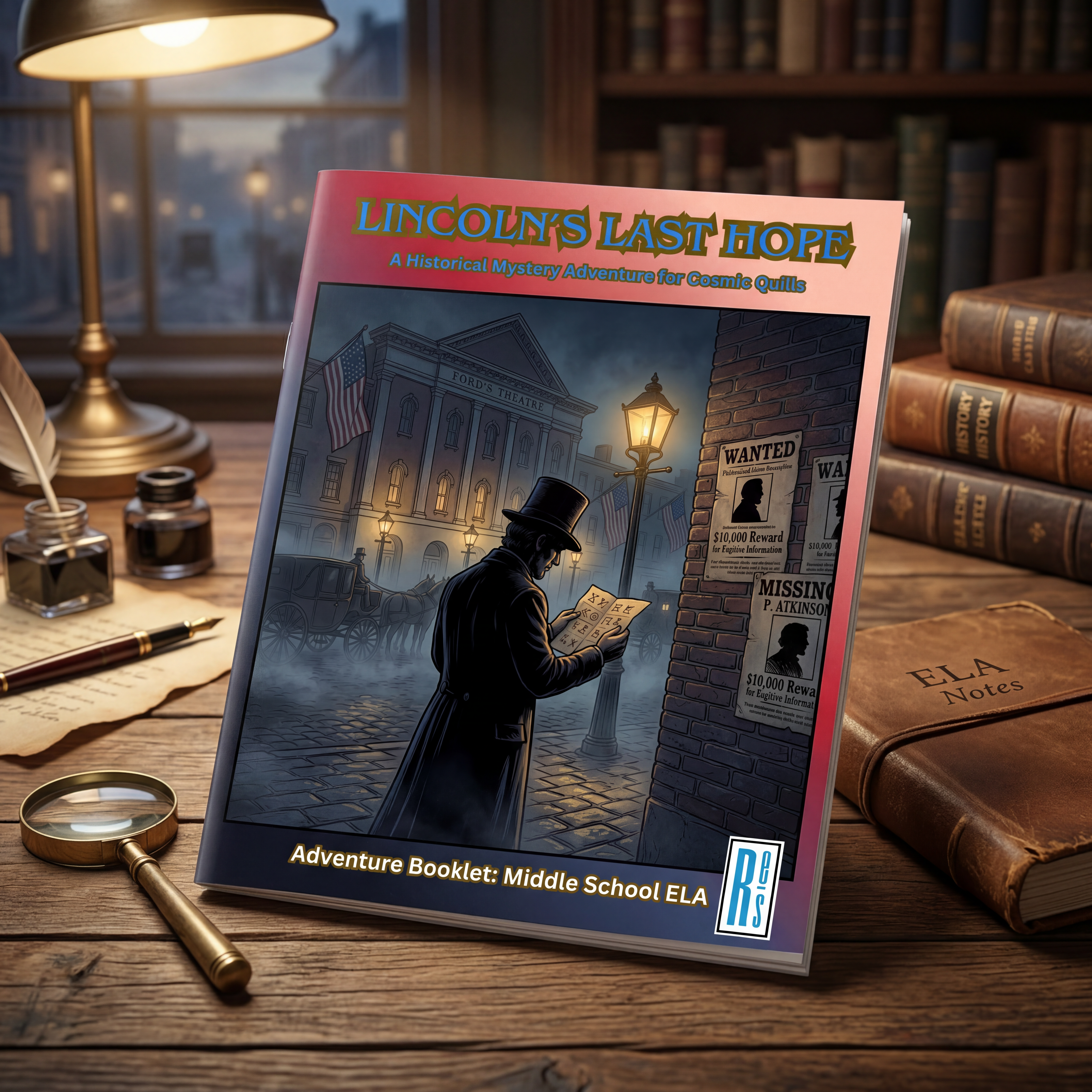 Lincoln's Last Hope — Historical mystery writing adventure booklet for middle school ELA